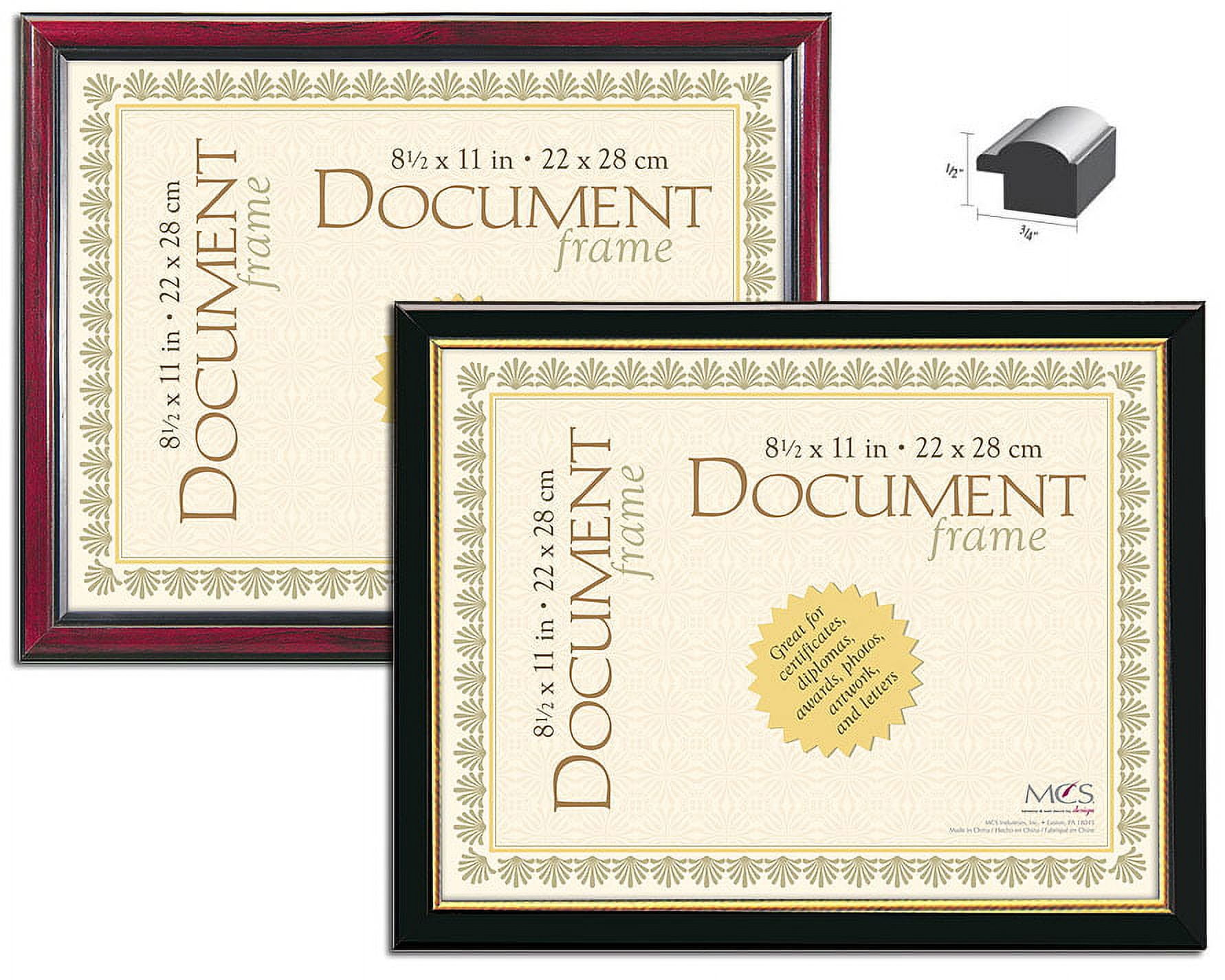 The UNIVERSITY ELEGANT Mahogany 8onehalf inchx11 Document frame 8