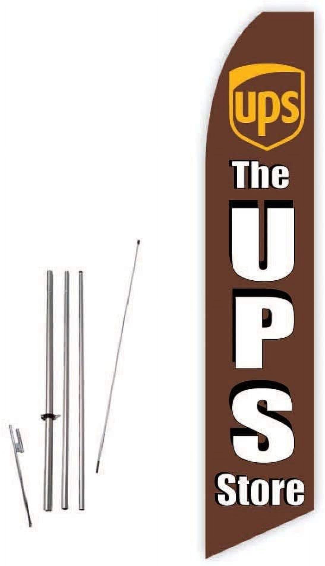 The UPS Store Brown Super Novo Feather Flag - Complete with 15ft Pole ...