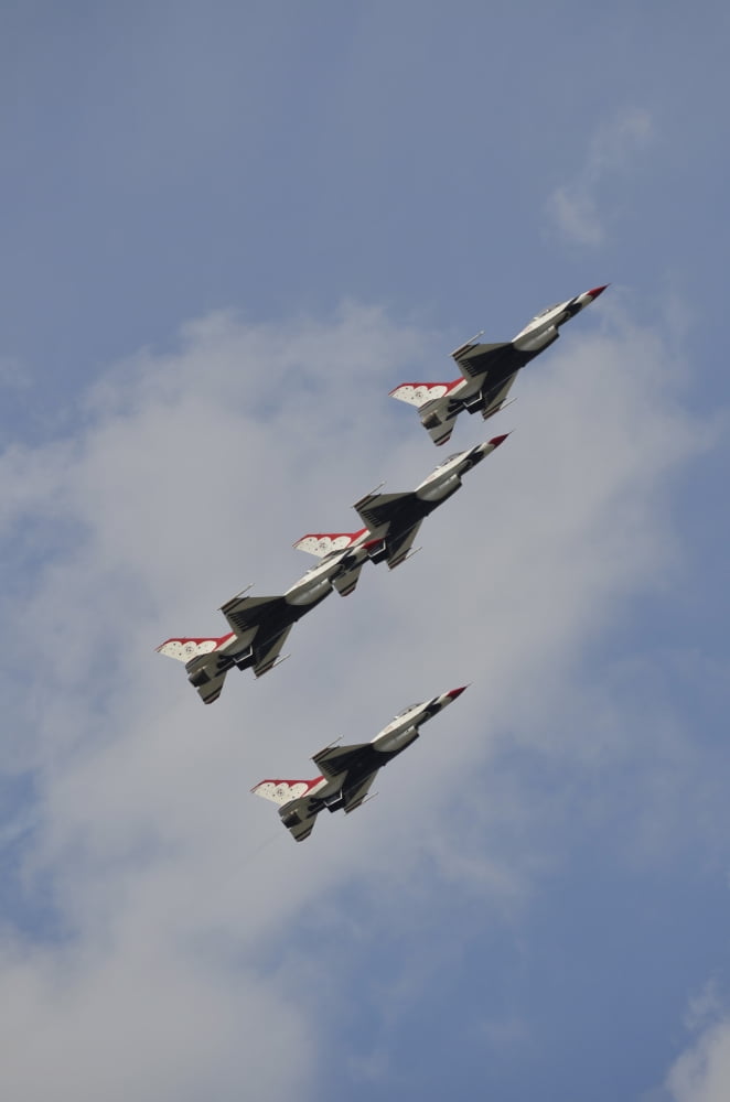 The US Air Force Thunderbirds fly in formation Canvas Art - Stocktrek Images (23 x 35)