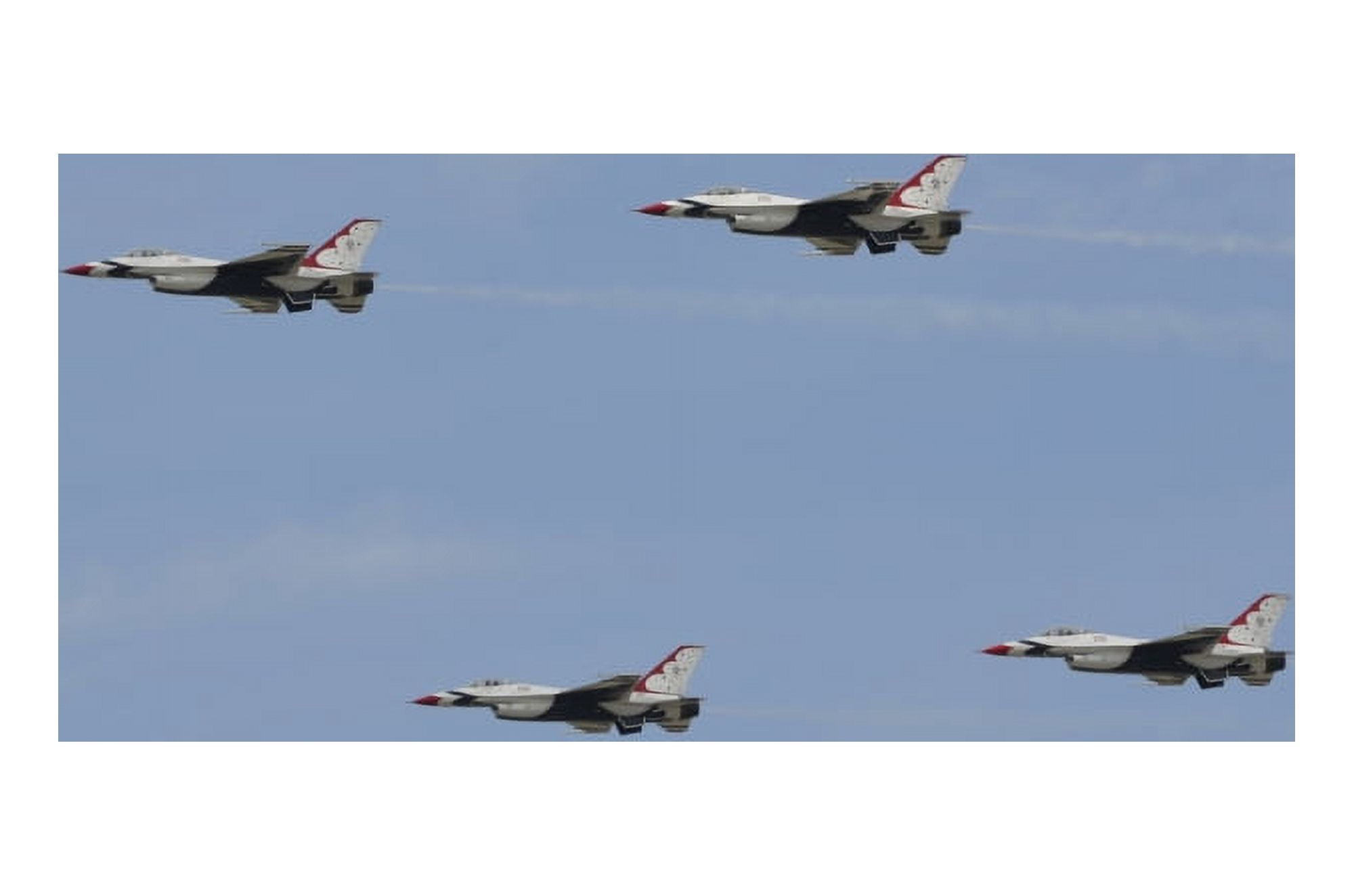 The US Air Force Thunderbirds fly in formation Canvas Art - Stocktrek Images (35 x 23)