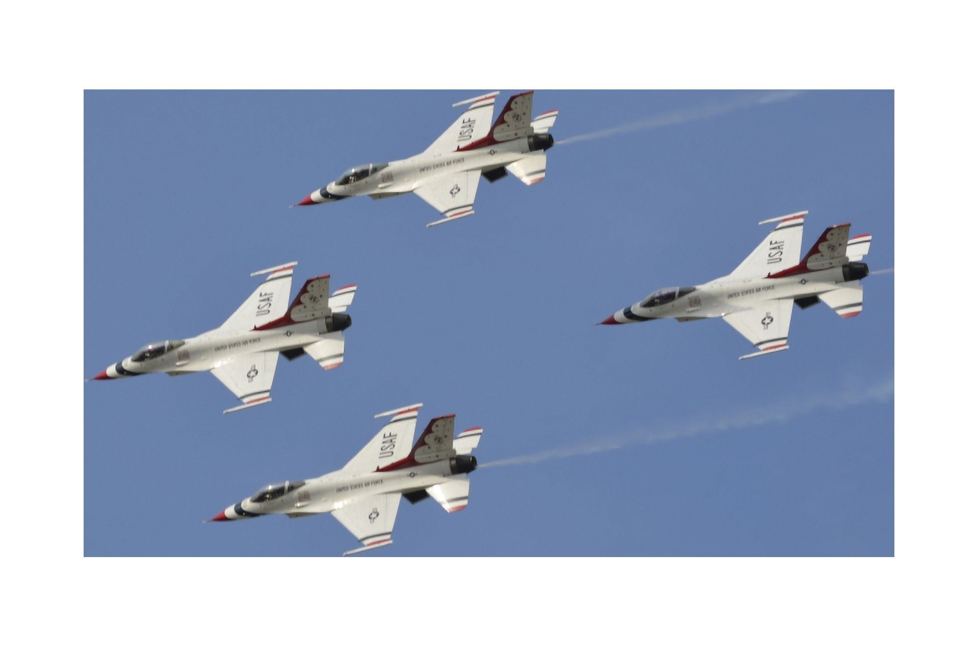 The US Air Force Thunderbirds fly in formation Canvas Art - Stocktrek Images (35 x 23)