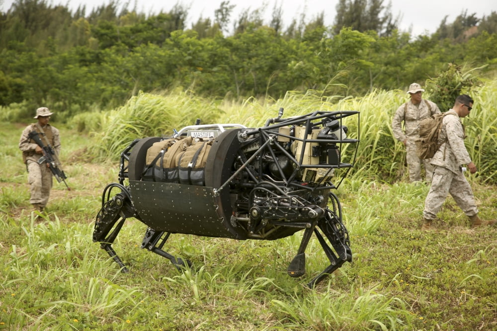 The US Marine Corps Legged Squad Support System Canvas Art - Stocktrek Images (34 x 23)