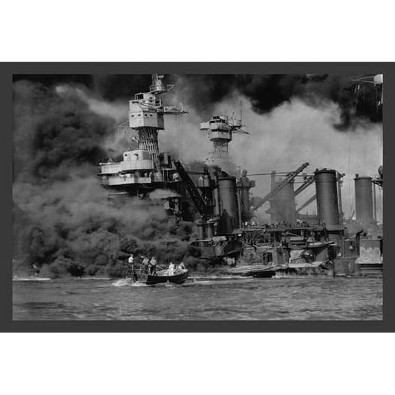 The USS West Virginia at Pearl Harbor Fine art canvas print (20" x 30")
