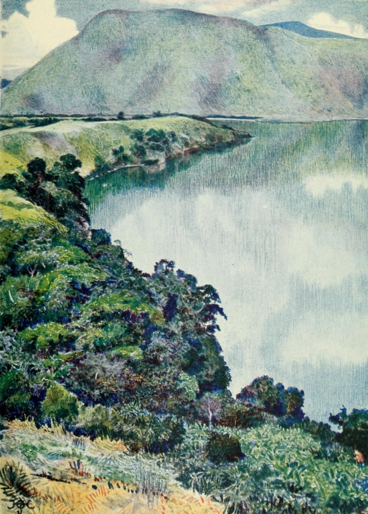The Uganda Protectorate 1902 Crater lake Ankole Canvas Art - Sir Harry Johnston (24 x 36)