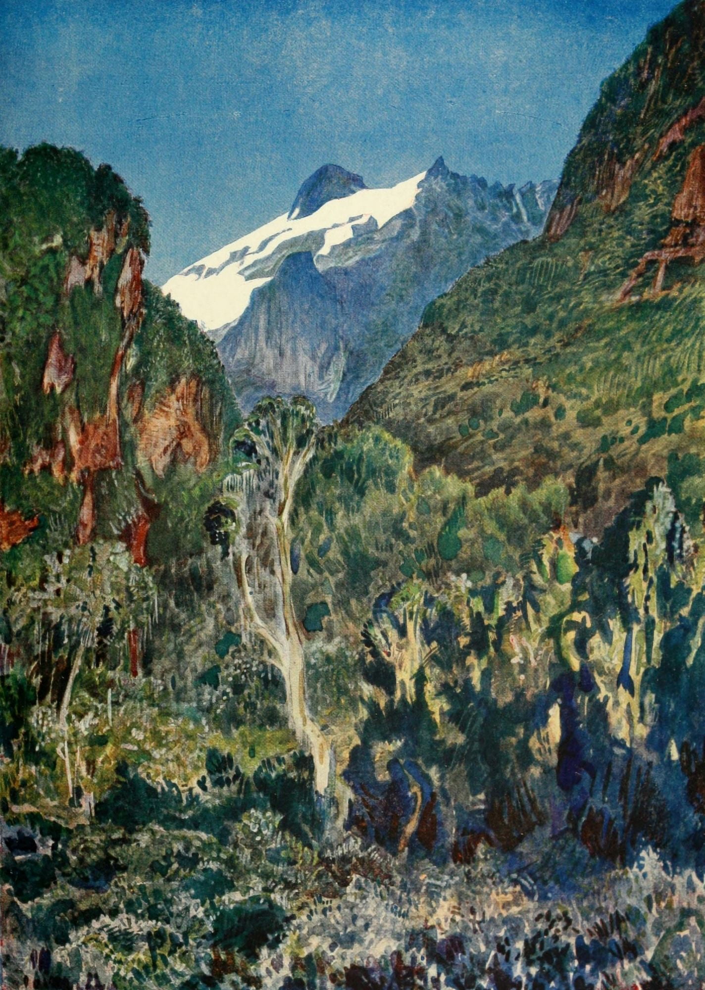 The Uganda Protectorate 1902 Kiyanja Peak of Ruwenzori Canvas Art - Sir Harry Johnston (24 x 36)