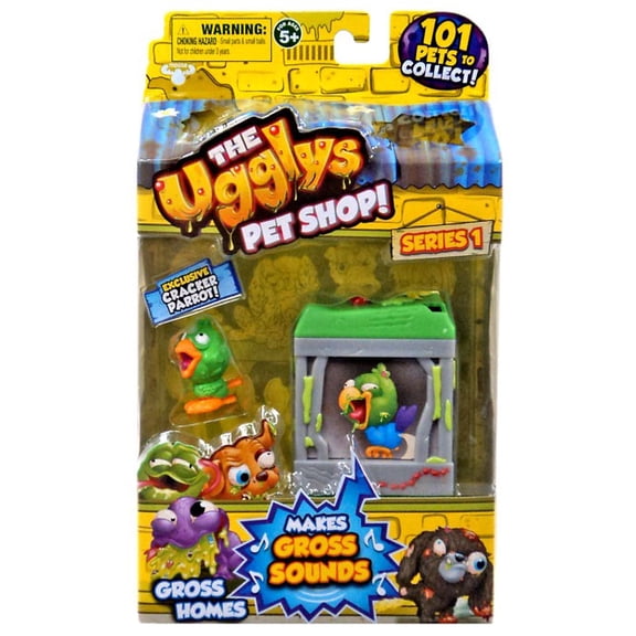 The Ugglys Pet Shop Gross Homes Series 1 Cracker Parrot Mini Figure Pack