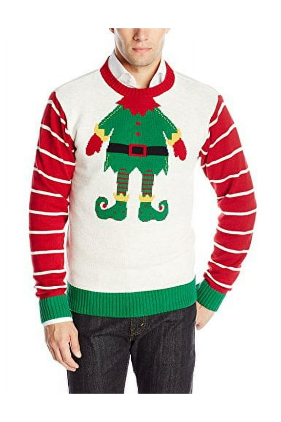 The Ugly Sweater Co. Ugly Christmas Sweater for Holiday Fun Tacky Unisex Design, Perfect Snug Fit Breathable Crewneck (White Heather, XX-Large)