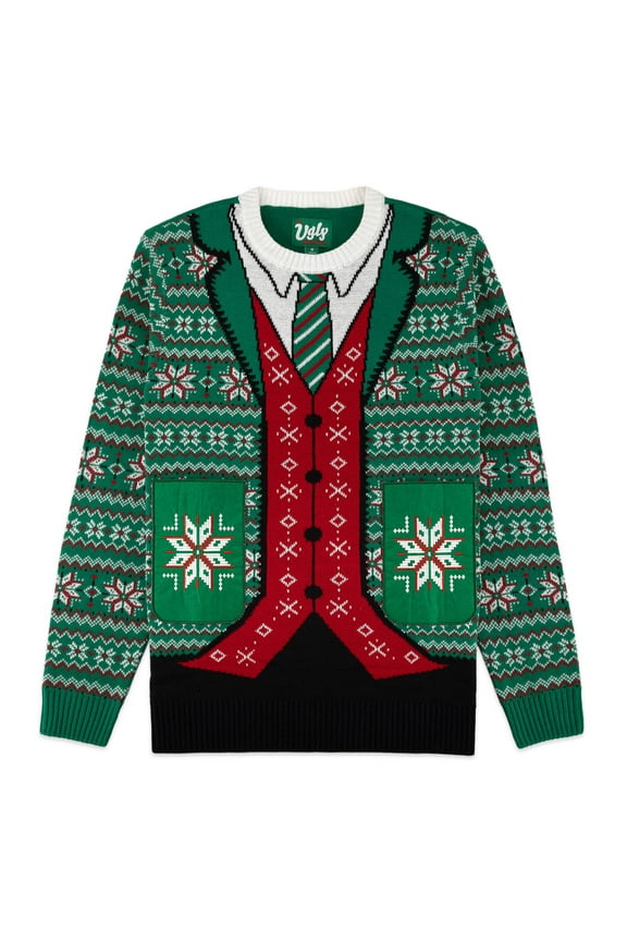 Interactive Ugly Christmas Sweaters for Holiday Fun Tacky Unisex Design, Perfect Snug Fit Breathable (Emerald, Medium)