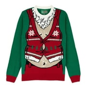 The Ugly Sweater Co. Ugly Christmas Sweater for Holiday Fun Tacky Unisex Design, Perfect Snug Fit Breathable Crewneck Emerald - Fat Santa, Large
