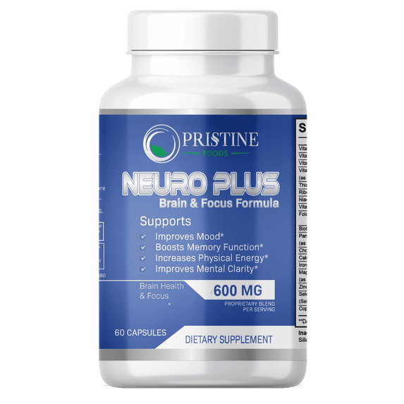 Pristine Foods Brain-Boosting Supplement for Enhanced Performance and Mental Clarity, 60 Capsules, 1 Pack