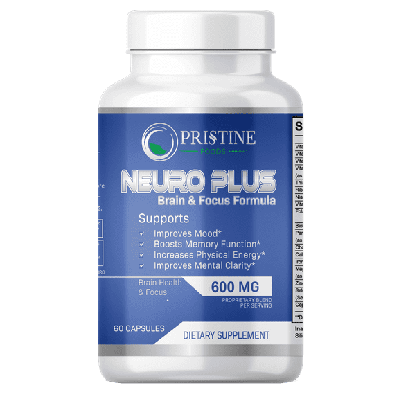 Pristine Foods Brain-Boosting Supplement for Enhanced Performance and Mental Clarity, 60 Capsules, 1 Pack