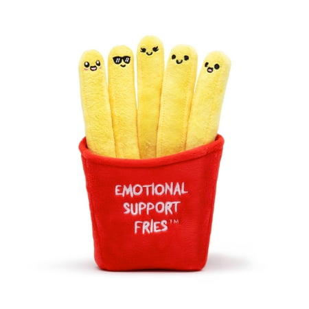 Emotional Support Pals Fries, Plush Food Toys, Includes 5 Plushies with Carrying Basket, Cute Gift Set