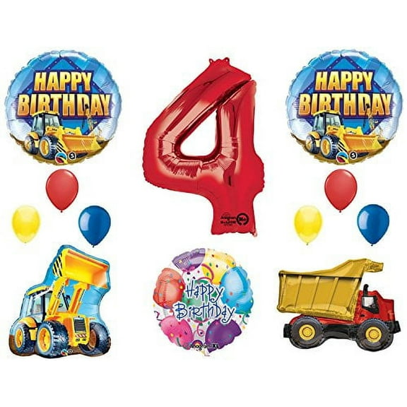 The Ultimate Construction 4th Birthday Party Supplies and Balloon Decorations