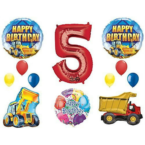 The Ultimate Construction 5th Birthday Party Supplies and Balloon Decorations
