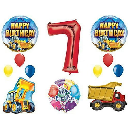 The Ultimate Construction 7th Birthday Party Supplies and Balloon Decorations