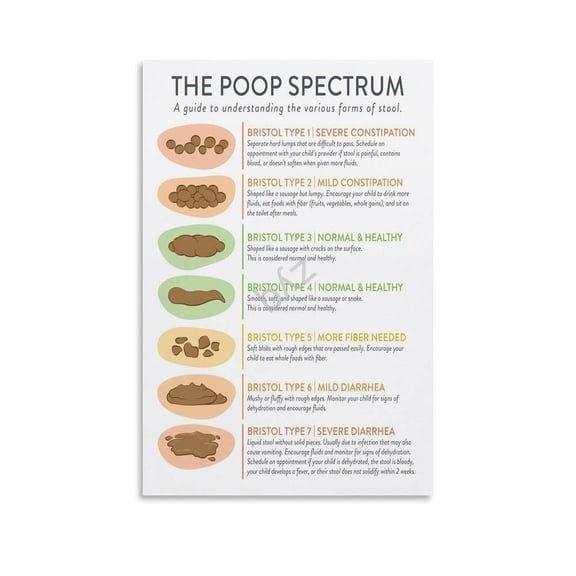 The Ultimate Guide to Poop Bristol Stool Chart Digestive Health Educational Poster (6) Canvas Painting Wall Art