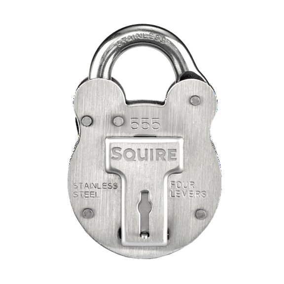 Squire Marine Rustproof Stainless Padlock, 4-Lever Keyhole Design