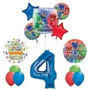 MAYFLOWER PRODUCTS The Ultimate PJ MASKS 4th Birthday Party Supplies and Balloon decorations