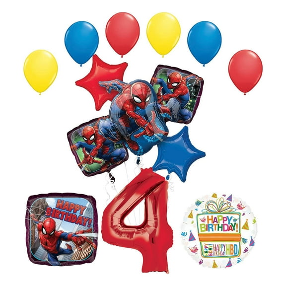 The Ultimate Spider-Man 4th Birthday Party Supplies and Balloon Decorations