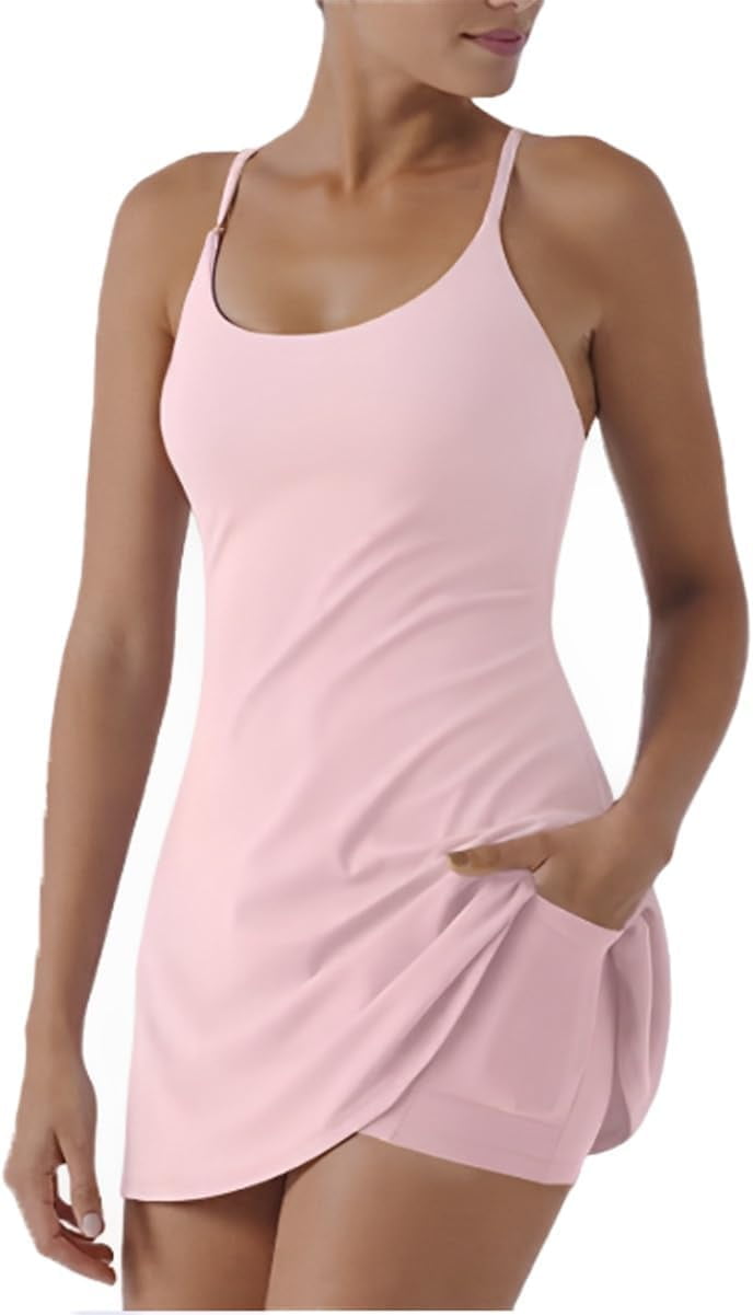 Crossing Back Straps Mini Exercise Dress