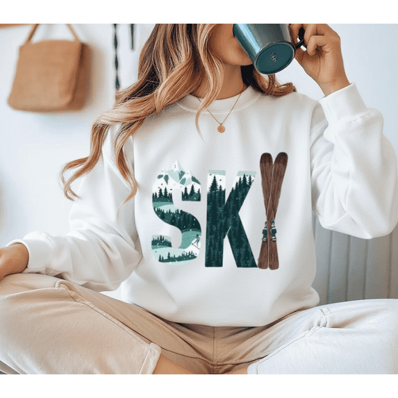 The Ultimate Winter Sports and Ski Graphic Themed Design Sweatshirt, up to Size 5XL