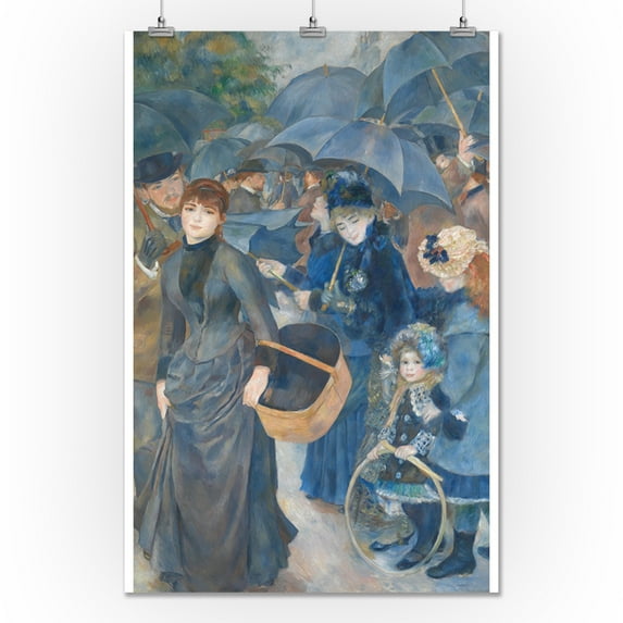 The Umbrellas - Masterpiece Classic - Artist: Auguste Renoir c. 1881 (24x36 Giclee Gallery Print, Wall Decor Travel Poster)