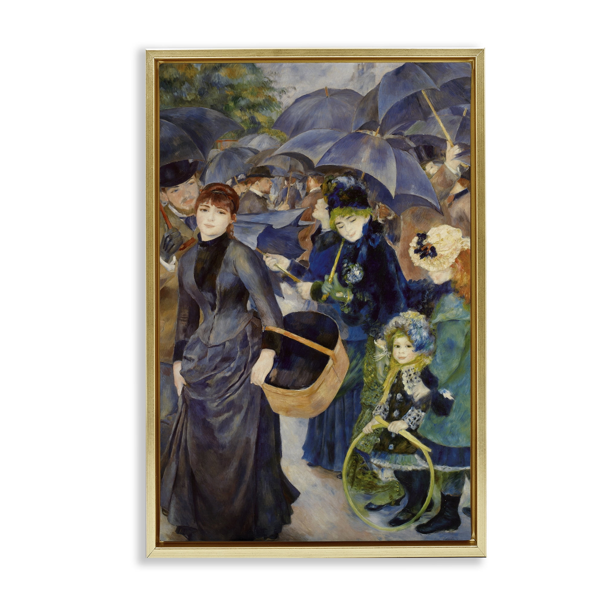 The Umbrellas Renoir Gold Framed Floater Canvas Wall Art, design by Masters Collection
