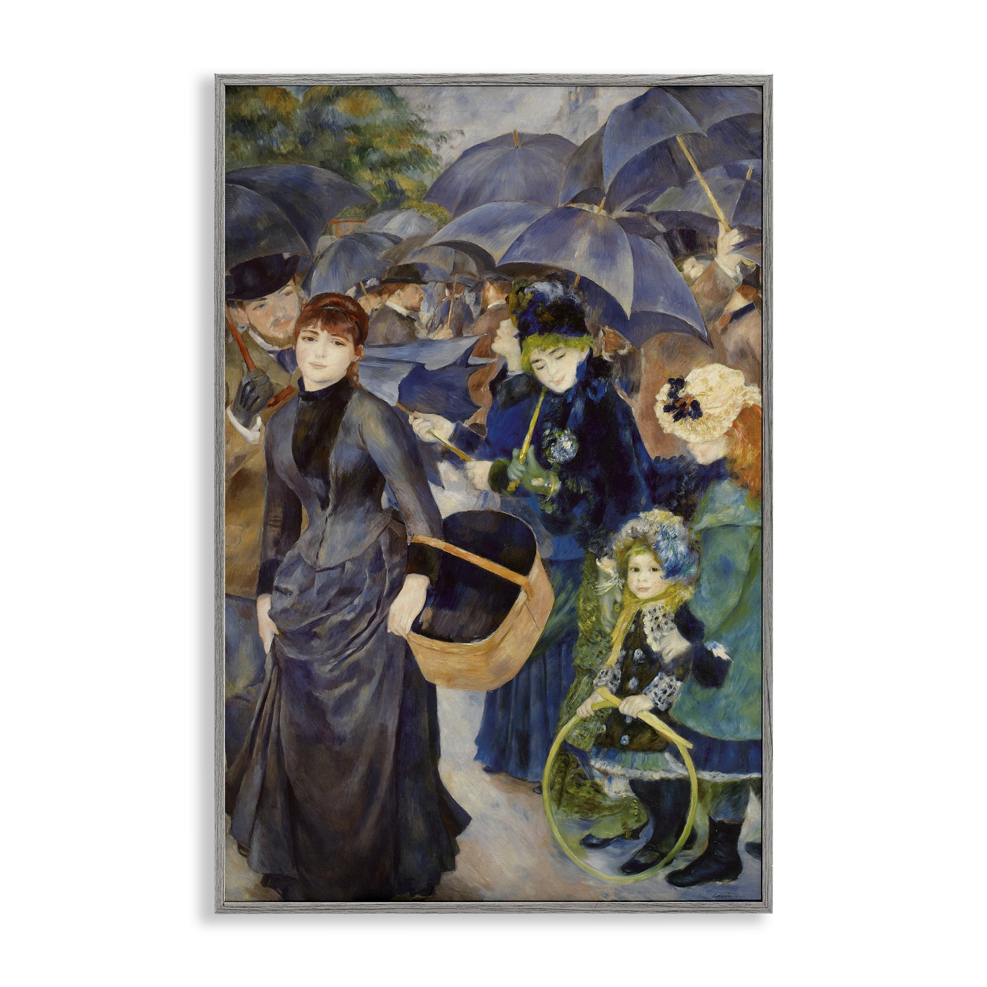 The Umbrellas Renoir Gray Framed Giclee Art, design by Masters Collection