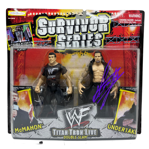 The Undertaker Signed WWE Survivor Series Action Figure JSA WIT418018 Titan Tron