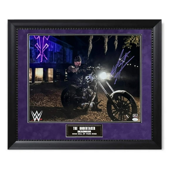 The Undertaker WWE Autographed 16x20 Photo Framed To 23x27 JSA
