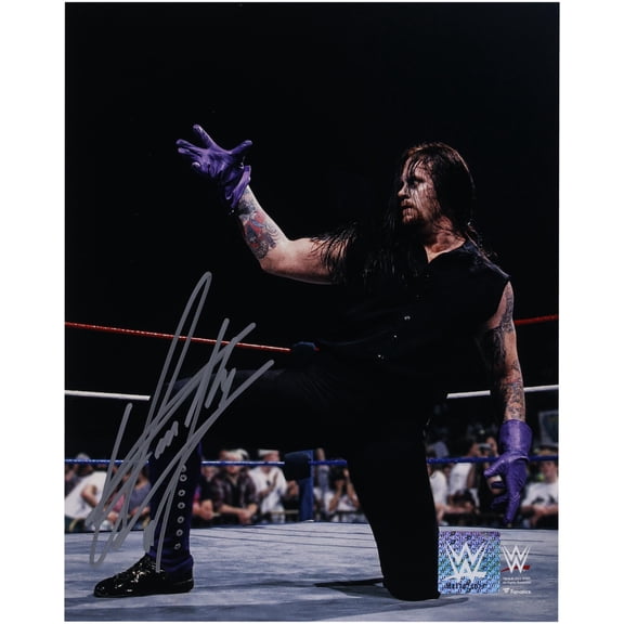 The Undertaker WWE Autographed 8" x 10" In Ring Kneeling Photograph - Fanatics Authentic Certified