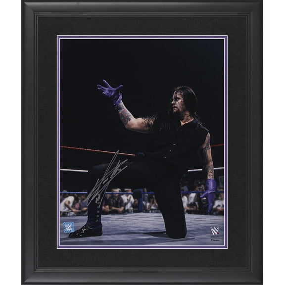 The Undertaker WWE Framed Autographed 16" x 20" In Ring Kneeling Photograph - Fanatics Authentic Certified
