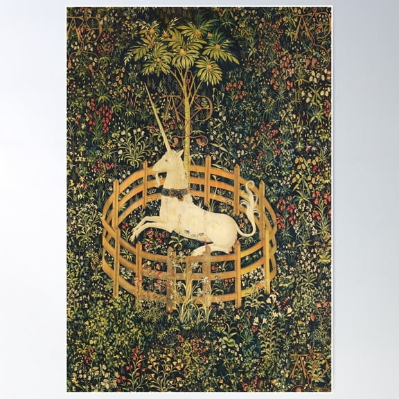 The Unicorn In Captivity Poster Wall Art, Modern Wall Decor For Living Room Bedroom, 12x18 UNFRAMED
