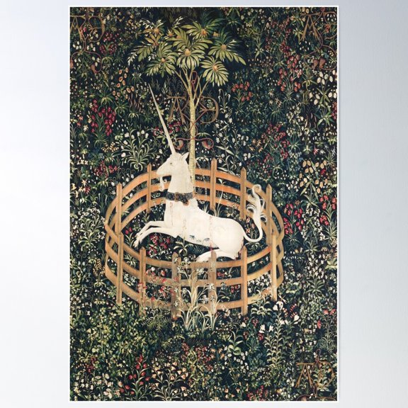 The Unicorn In Captivity Poster Wall Art, Modern Wall Decor For Living Room Bedroom, 16x24 UNFRAMED