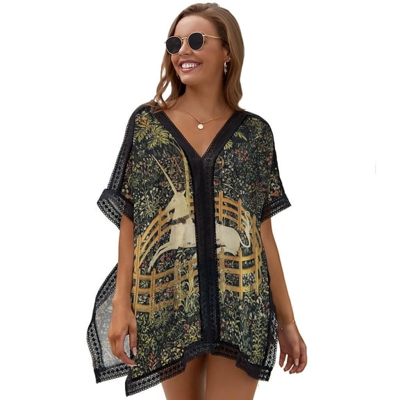 The Unicorn Is in Captivity And No Longer Dead Women's Swimsuit Coverup Summer Beach Cover Up Bathing Suit Dress