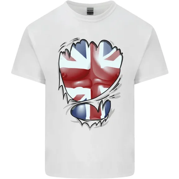 The Union Jack Flag Ripped Muscles T-Shirt