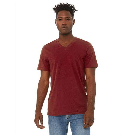 The Unisex Jersey Short-Sleeve V-Neck T-Shirt - CARDINAL - XS