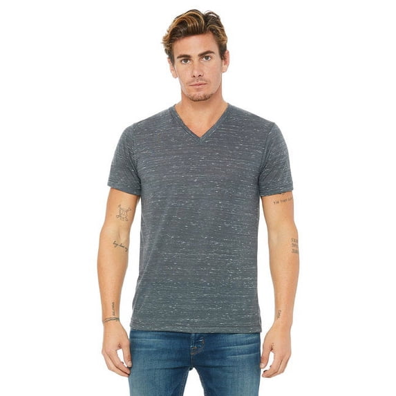 The Unisex Jersey Short-Sleeve V-Neck T-Shirt - CHARCOAL MARBLE - XL