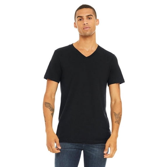 The Unisex Jersey Short-Sleeve V-Neck T-Shirt - VINTAGE BLACK - XS