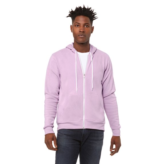 The Unisex Poly-Cotton Sponge Fleece Full-Zip Hooded Sweatshirt - LILAC - XS