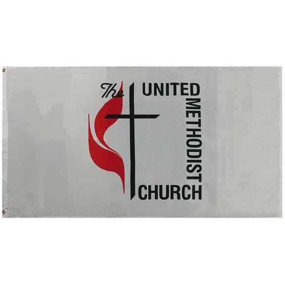 The United Methodist Church White 100D 3x5 3'x5' Woven Poly Nylon Flag Banner