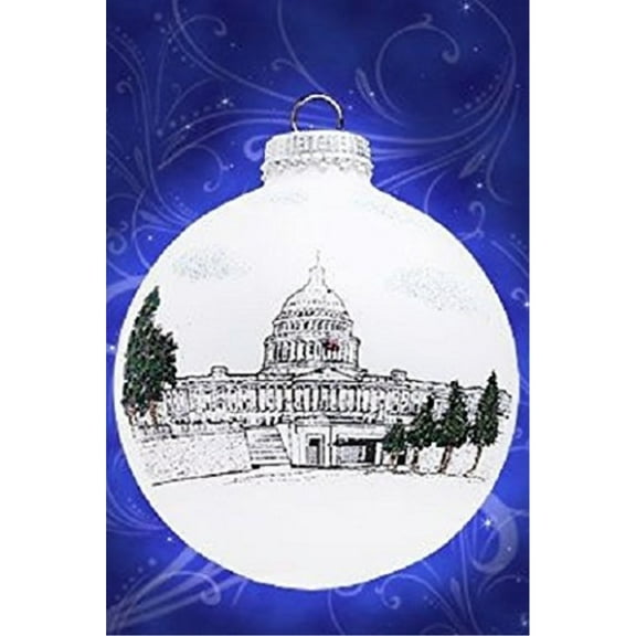 The United States Capitol Building Made in USA Glass Christmas Ornament