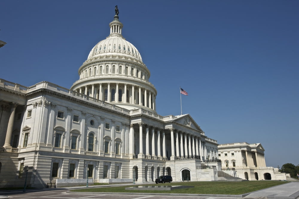 The United States Capitol building Washington DC USA Canvas Art - Terry MooreStocktrek Images (35 x 23)