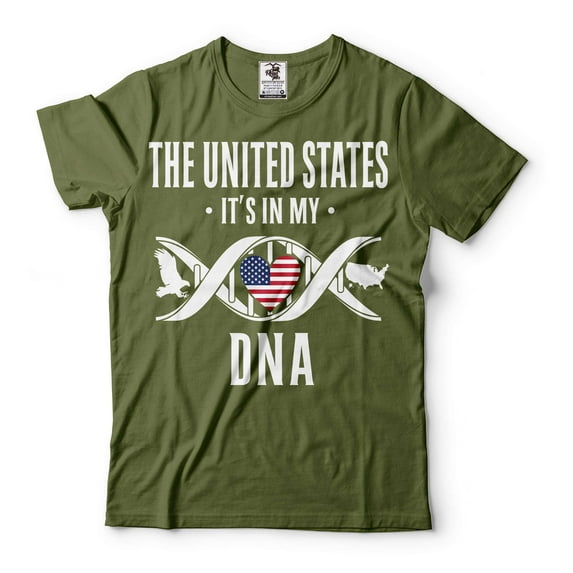 The United States It's In My DNA Shirt USA Shirt United States Patriotic Shirt American Gifts (4X-Large Military Green)