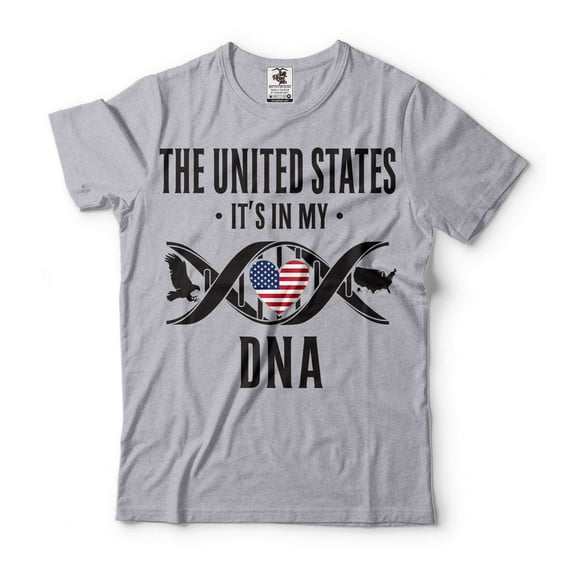 The United States It's In My DNA Shirt USA Shirt United States Patriotic Shirt American Gifts (X-Large Grey)
