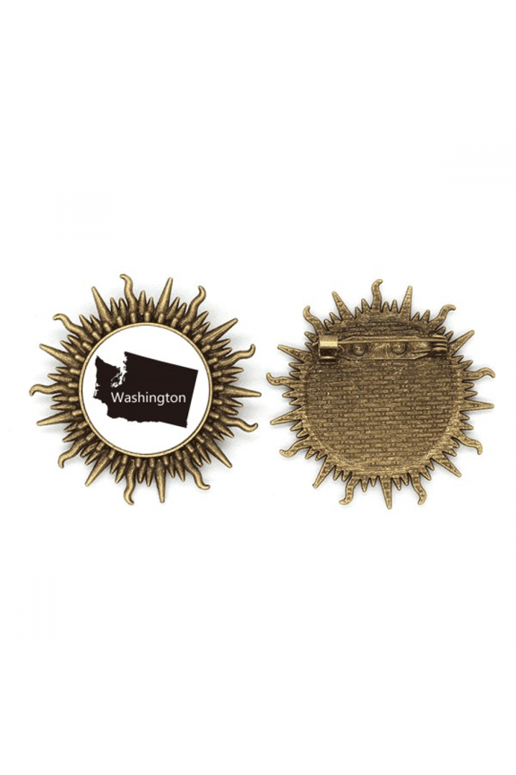 The United States Map Metall Sonne Brosche Haken Pin