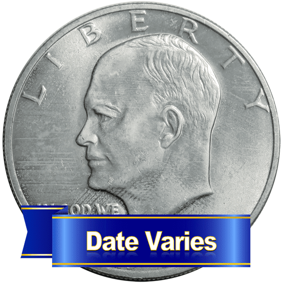 The United States Mint Ike Eisenhower Dollar, $1 Face Value, Average Circulated, 40% Silver, .3162oz