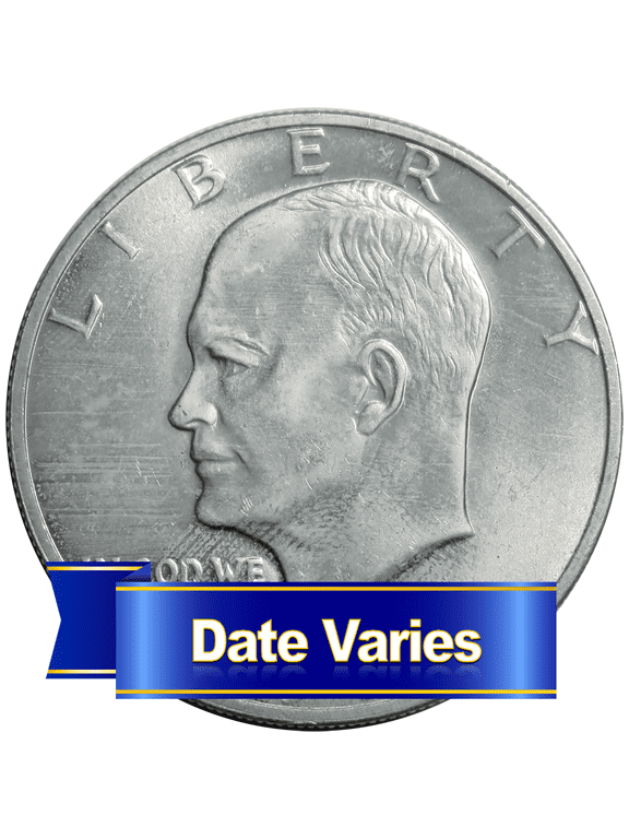 The United States Mint Ike Eisenhower Dollar, $1 Face Value, Average Circulated, 40% Silver, .3162oz