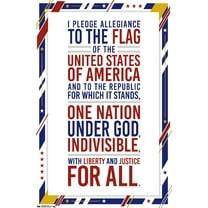 The United States Of America - Pledge Of Allegiance Wall Poster, 22.375" x 34"