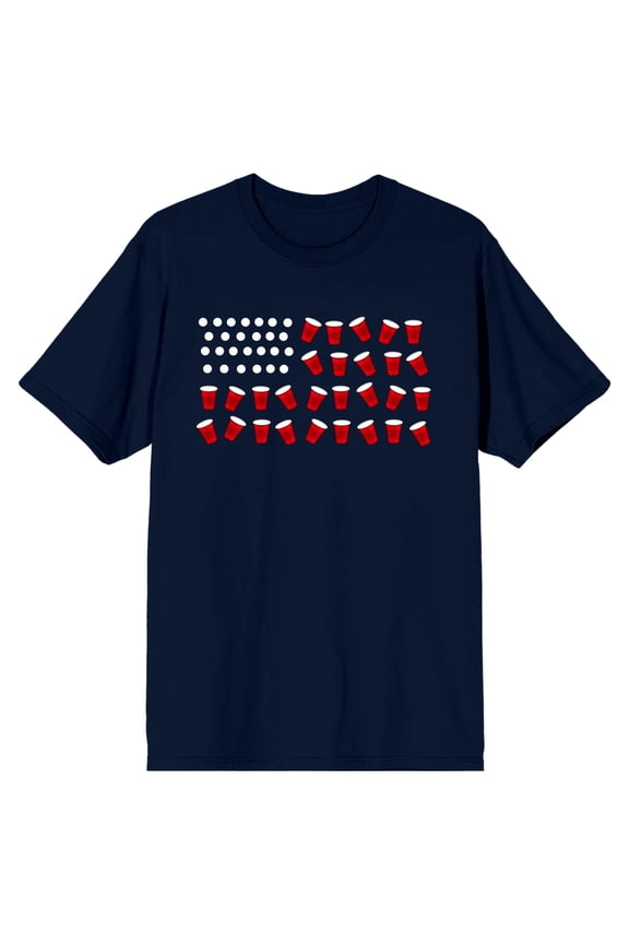 The United States Of America USA Flag Pong Men's Blue Tee T-Shirt Shirt-Large